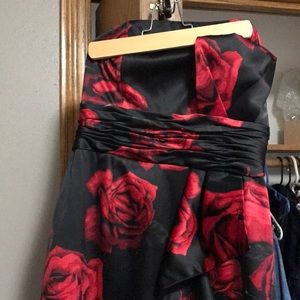 Black and red Rose floral dress